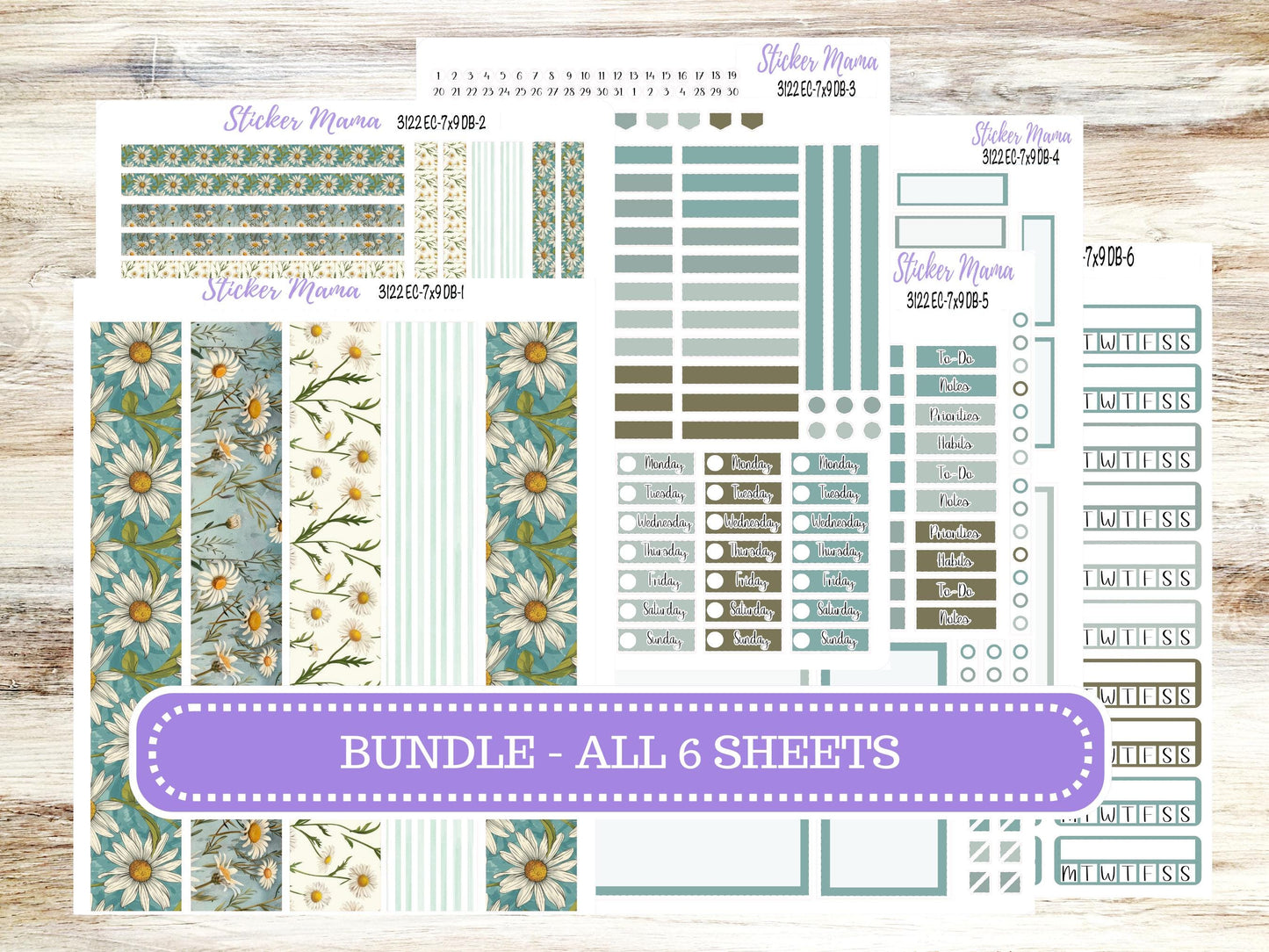 ERIN CONDREN Dashboard Planner Kit DB-3122 || Vintage Bloom || Dashboard Planner Sticker Kit || Erin Condren ||