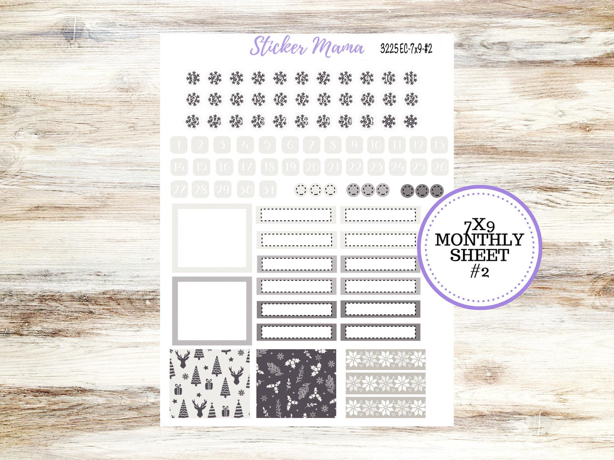Erin Condren Monthly Planner Sticker Kit 3225 | 7X9 | Sleek Season | Month of Choice | 9-26