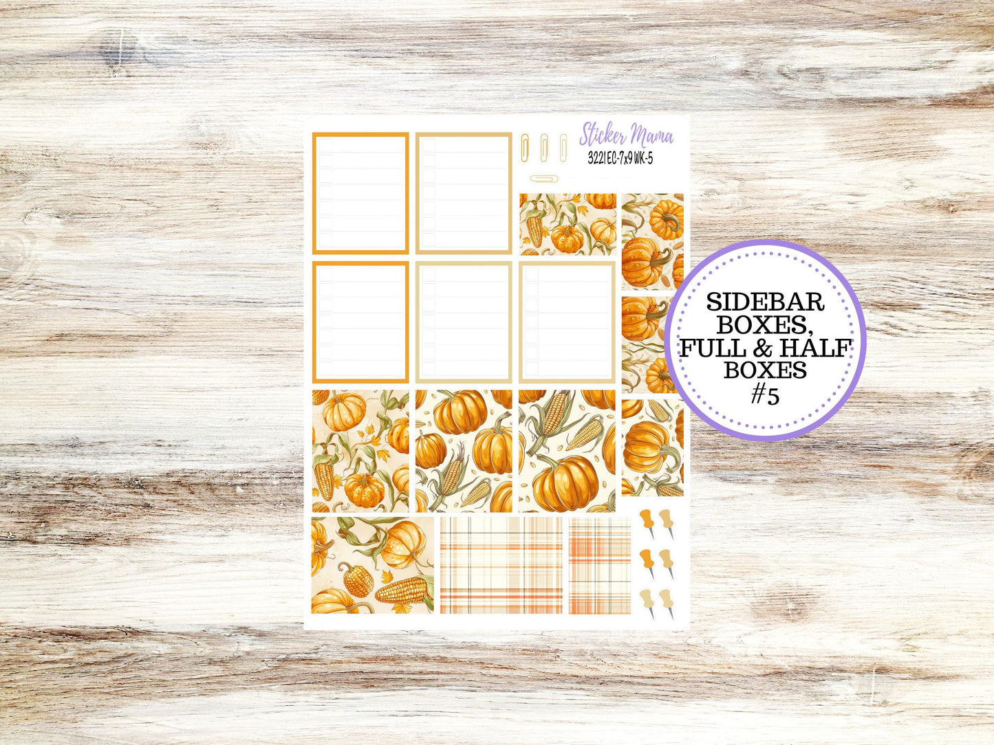 ERIN CONDREN Weekly Planner Kit WK-3221 | Pumpkin Cornstalk