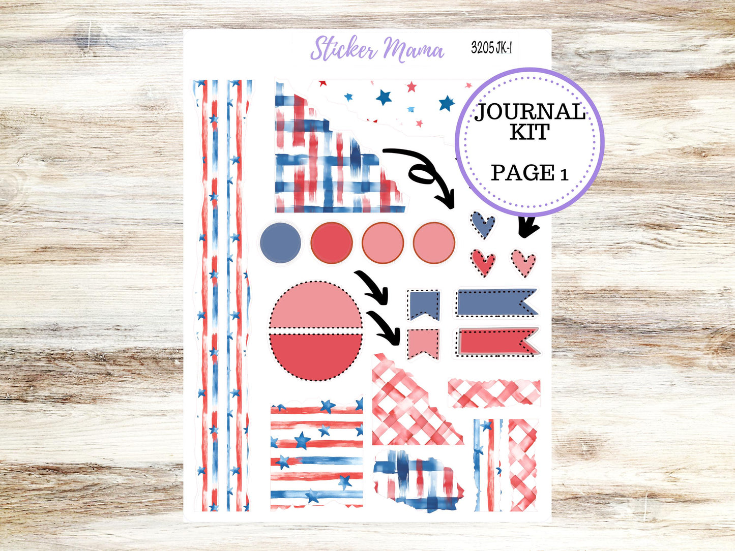 Journaling Stickers | Planner Stickers Kit | 3205 Patriotic Festivities