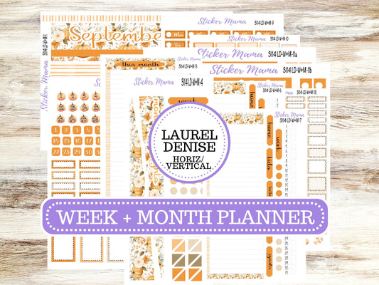 LAUREL DENISE Week + Month PLANNER Monthly Kit #3114 || Laurel Denise Kit || Laurel Denise Horizontal Vertical || September || June 25