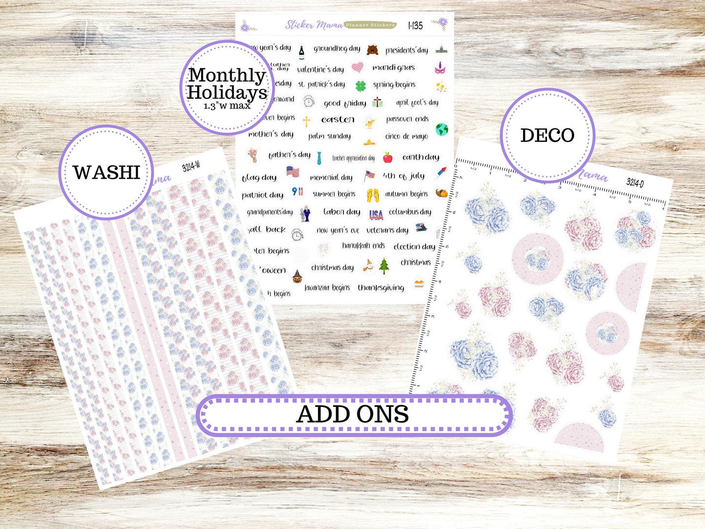 LD BOOK-BOUND Planner Kit #3214 || The Mae || The Kristy || Peony Palace || April Laurel Denise Sticker Kit ||  12-25