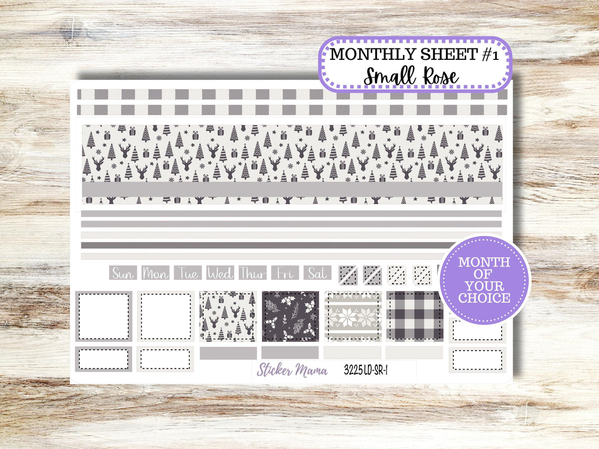 Laurel Denise Small Rose Planner Sticker Kit | 3225 Sleek Season | Choose your own Month | 9-26