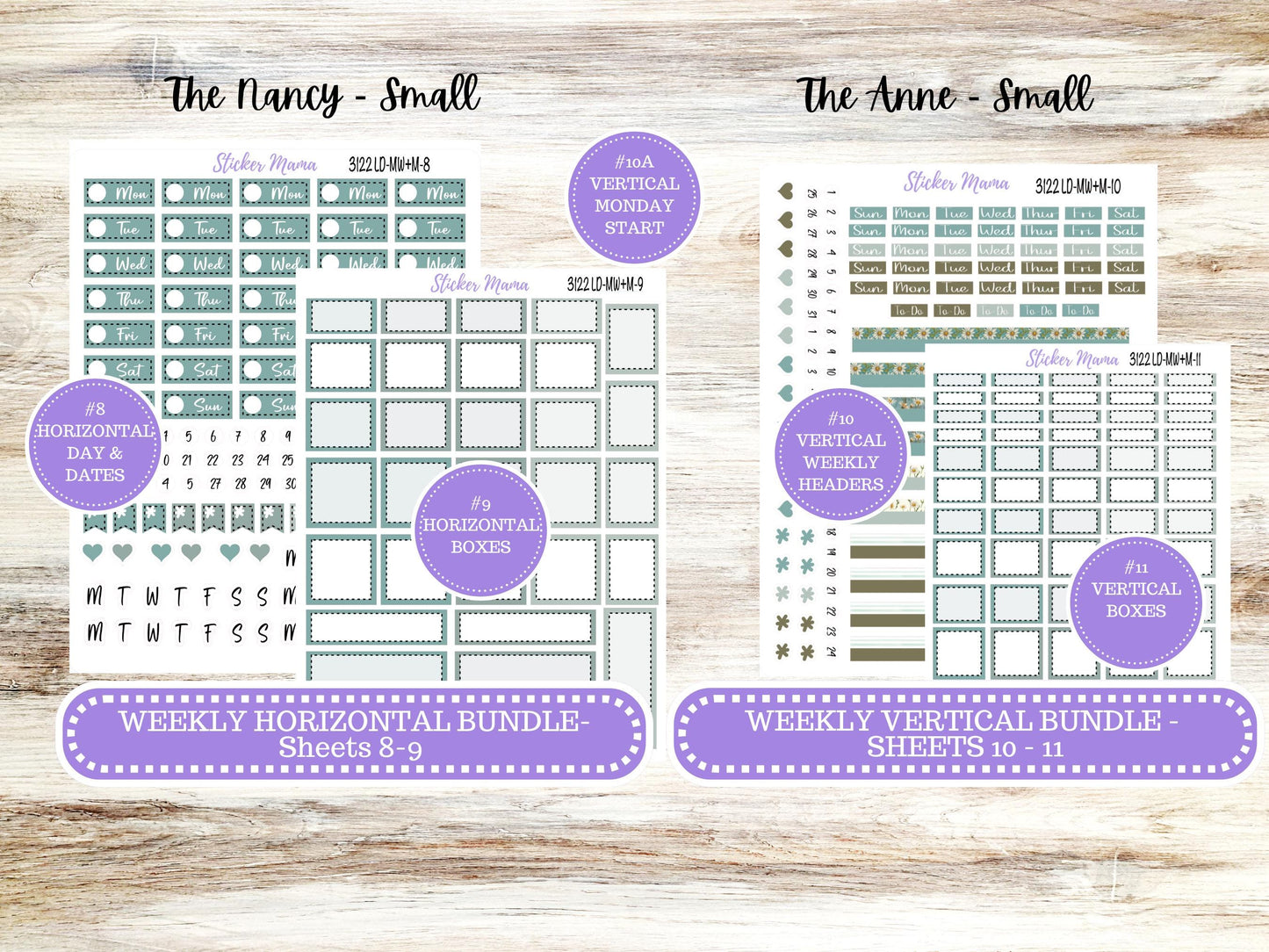 LD SMALL "The Anne" & "The Nancy" || Choose your own month || MINI Week + Month Planner #3122 || Laurel Denise Horizontal Vertical || 11-25