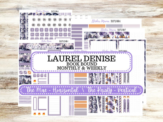 LD BOOK-BOUND Planner Kit #3207 || The Mae || The Kristy || Haunted Haven ||October Laurel Denise Sticker Kit ||  Aug 25