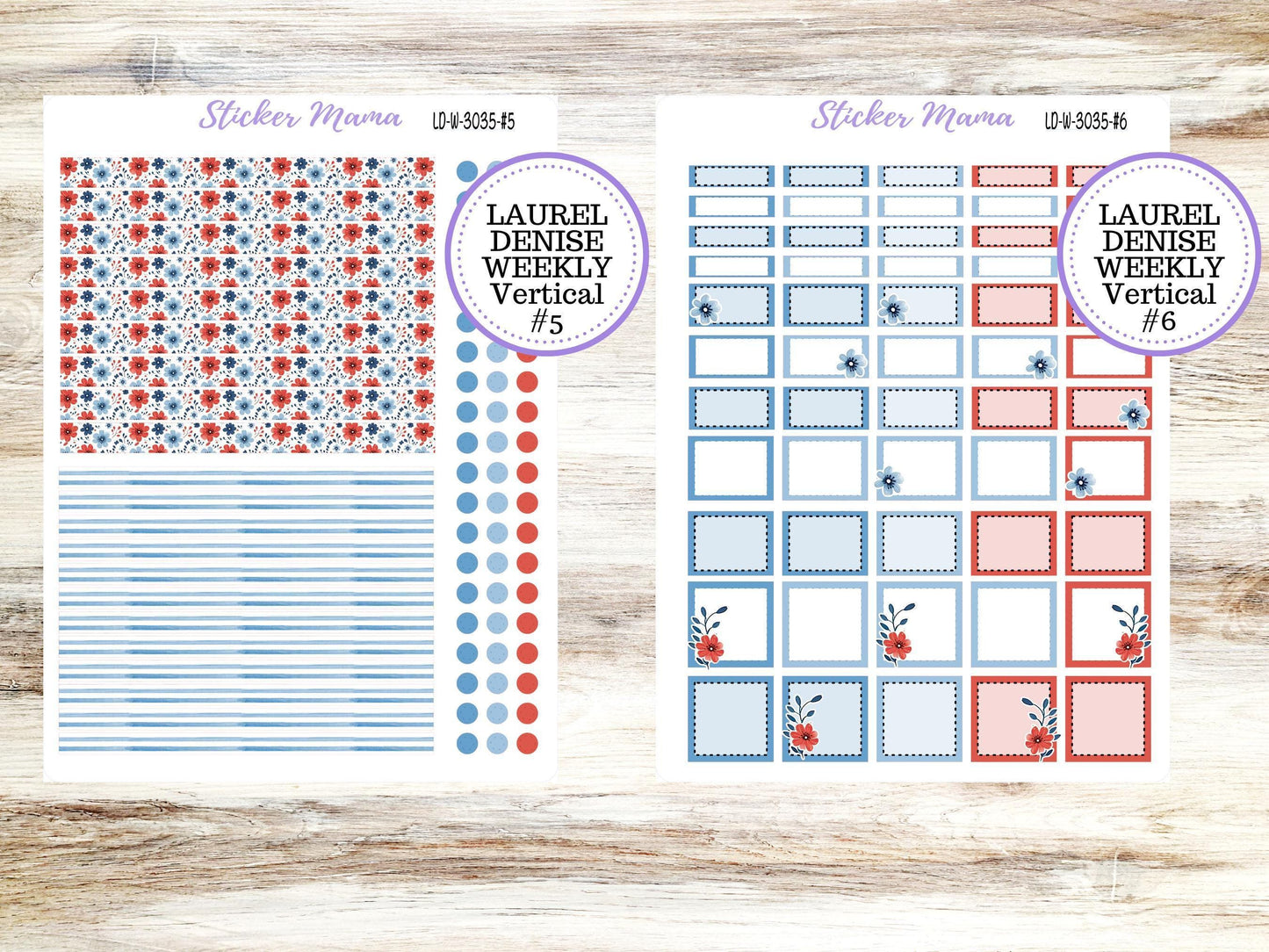 LAUREL DENISE WEEKLY Planner Kit #3035 || Laurel Denise Kit || Ld Stickers || Laurel Denise Horizontal Vertical || American Dream
