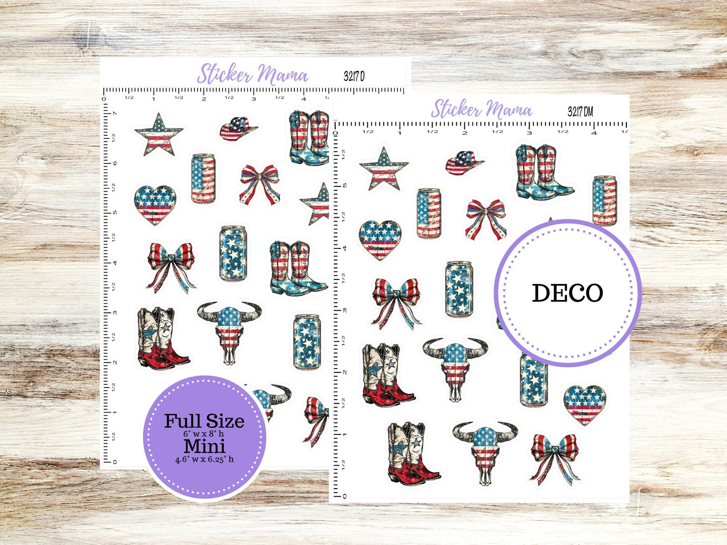 Deco Planner Stickers | 3217 Old Glory