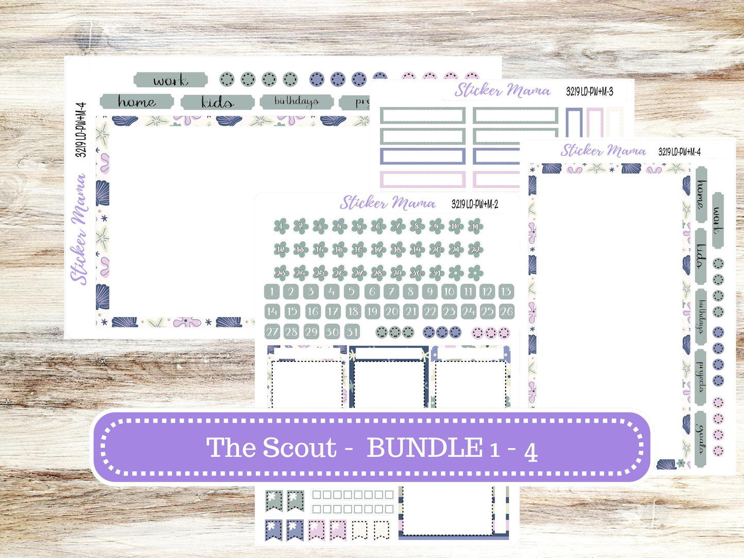 Laurel Denise Large Scout Planner Sticker Kit | Portrait Weekly + Monthly | August Blossom Breeze 3219 | 5-26