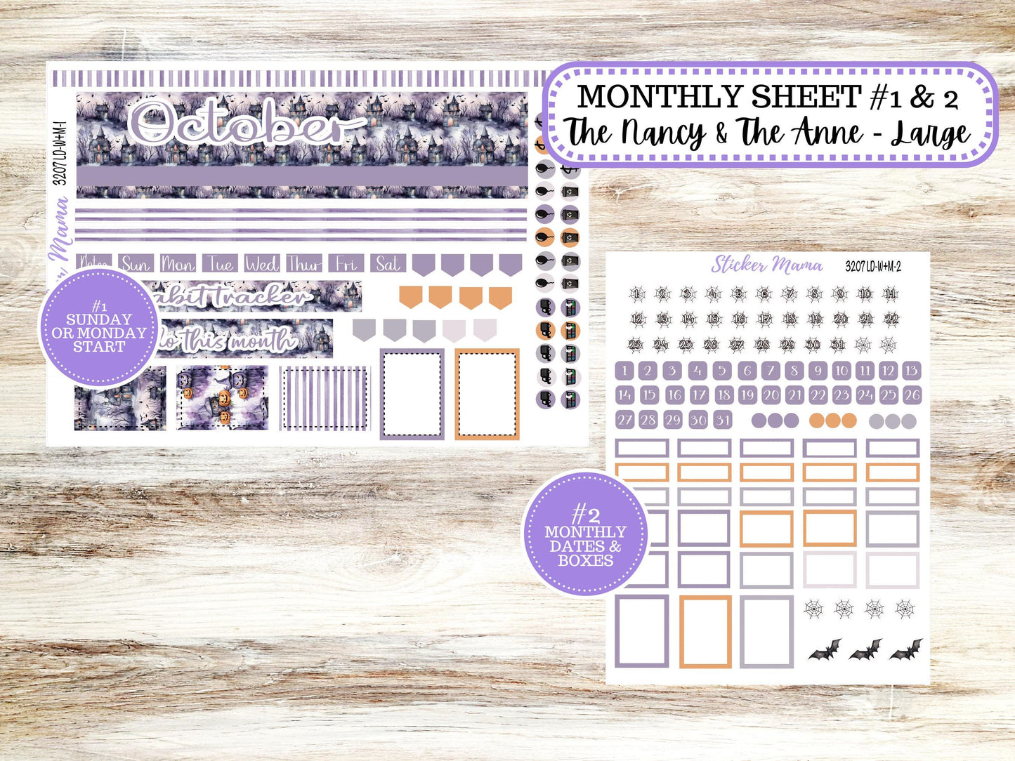 LAUREL DENISE Week + Month PLANNER Monthly Kit #3207 || Laurel Denise Kit || Laurel Denise Horizontal Vertical || Haunted Haven || Aug 25
