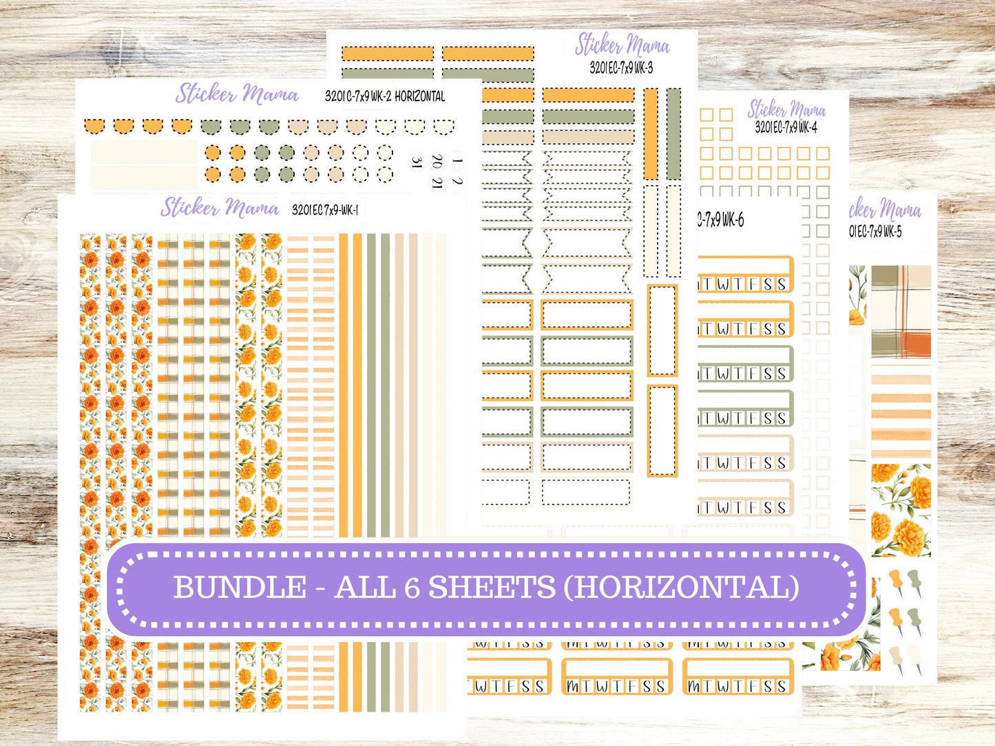 Erin Condren Weekly Planner Kit | Vertical & Hourly Stickers | WK-3201 Fall Colors