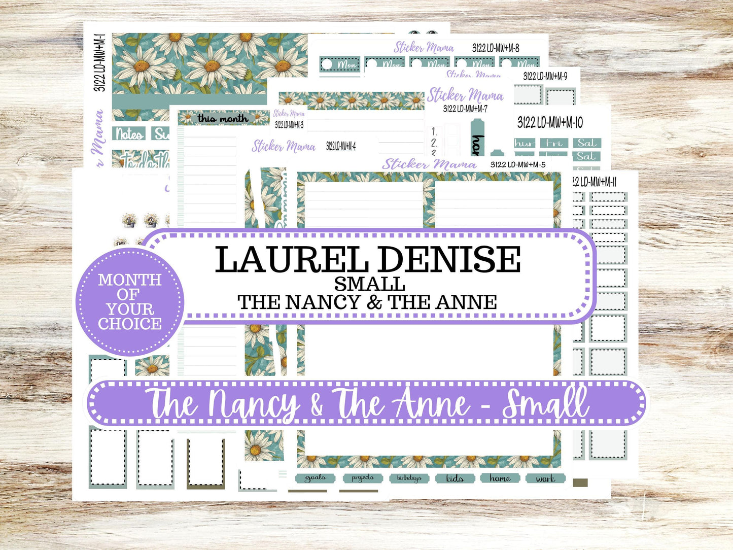 LD SMALL "The Anne" & "The Nancy" || Choose your own month || MINI Week + Month Planner #3122 || Laurel Denise Horizontal Vertical || 11-25