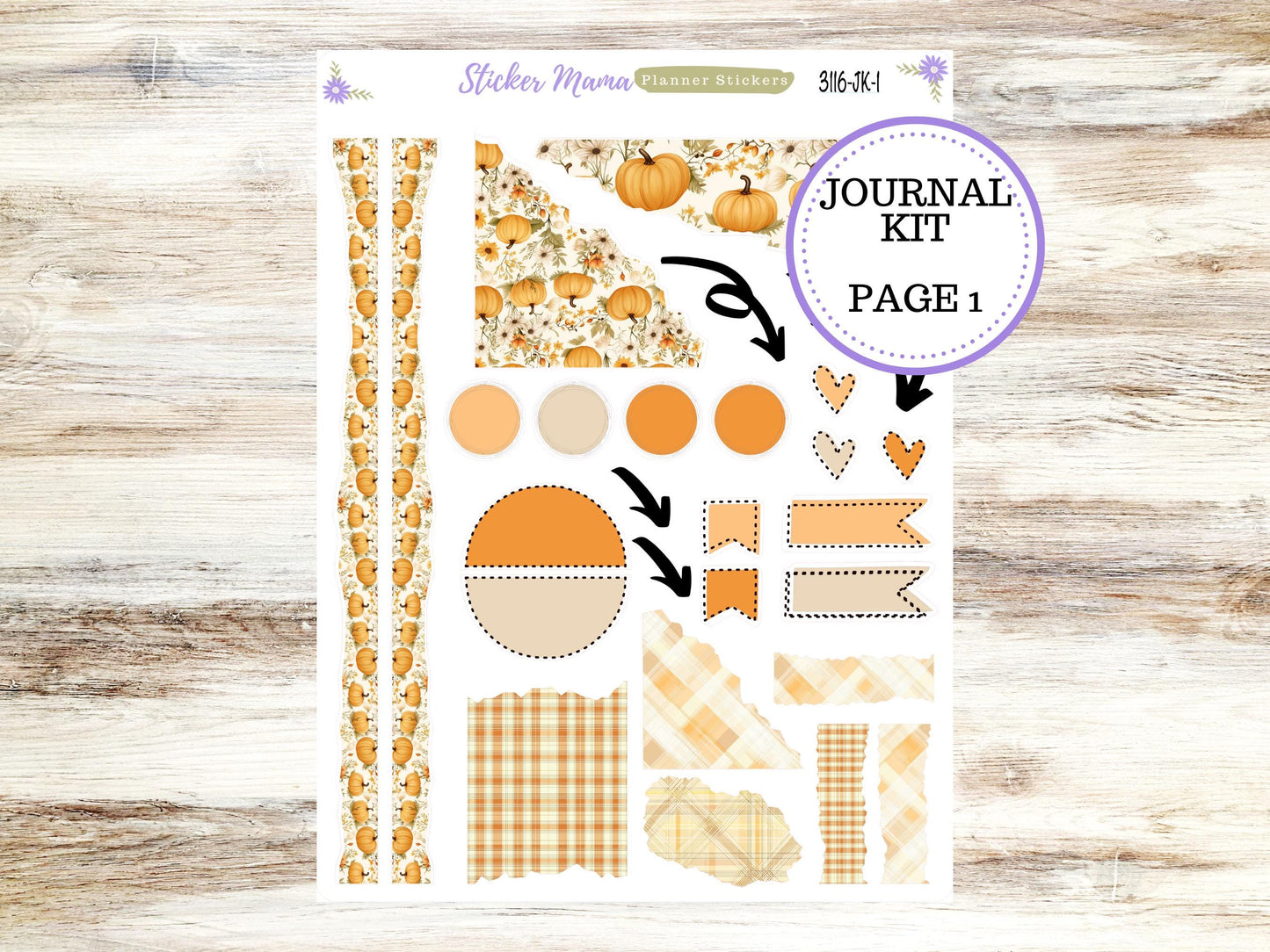 JOURNALING KIT  || #3116 ||  Pumpkin Spice  || Journal Planner || Planner Stickers || Journal Stickers