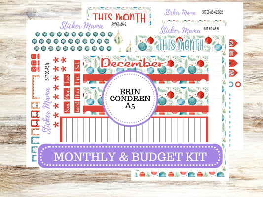 ERIN CONDRE Monthly Kit-3117 || A5 || Stickers  || - ec December Monthly Kit - Monthly Planner Kits - Monthly Budget