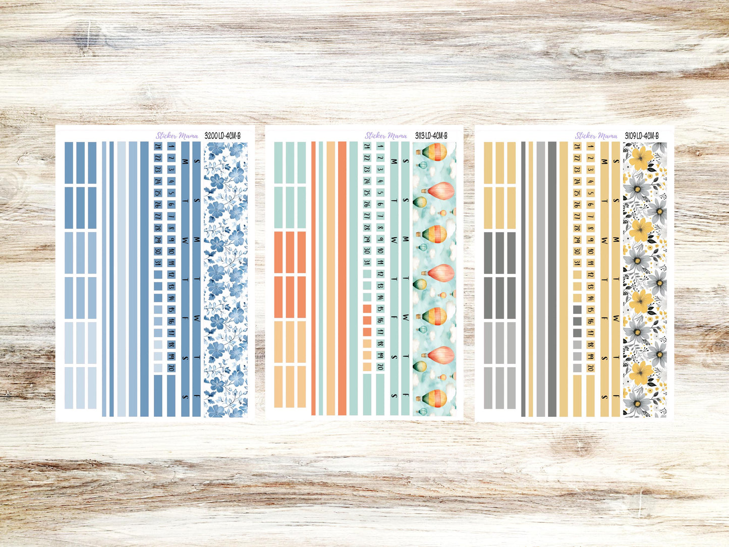 Banner Set || Laurel Denise Small Rose || 4 Column || Monthly Header Kit