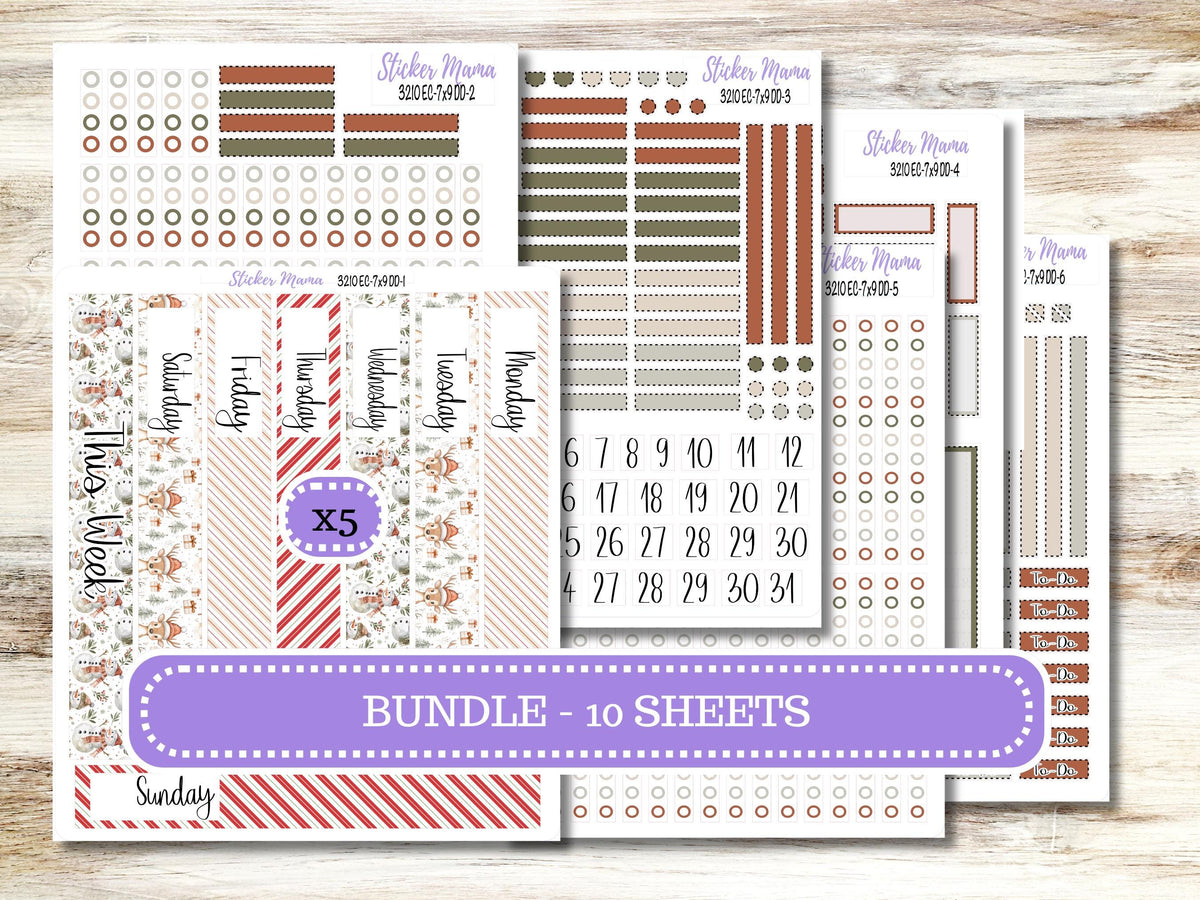Erin Condren Daily Duo Planner Sticker Kit 3210 | December - Frosty Friends | 9-26