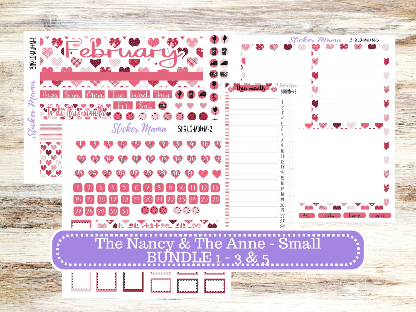 LD SMALL "The Anne" & "The Nancy" || MINI Week + Month Planner Kit #3119 || Laurel Denise Horizontal Vertical || February || 10-25