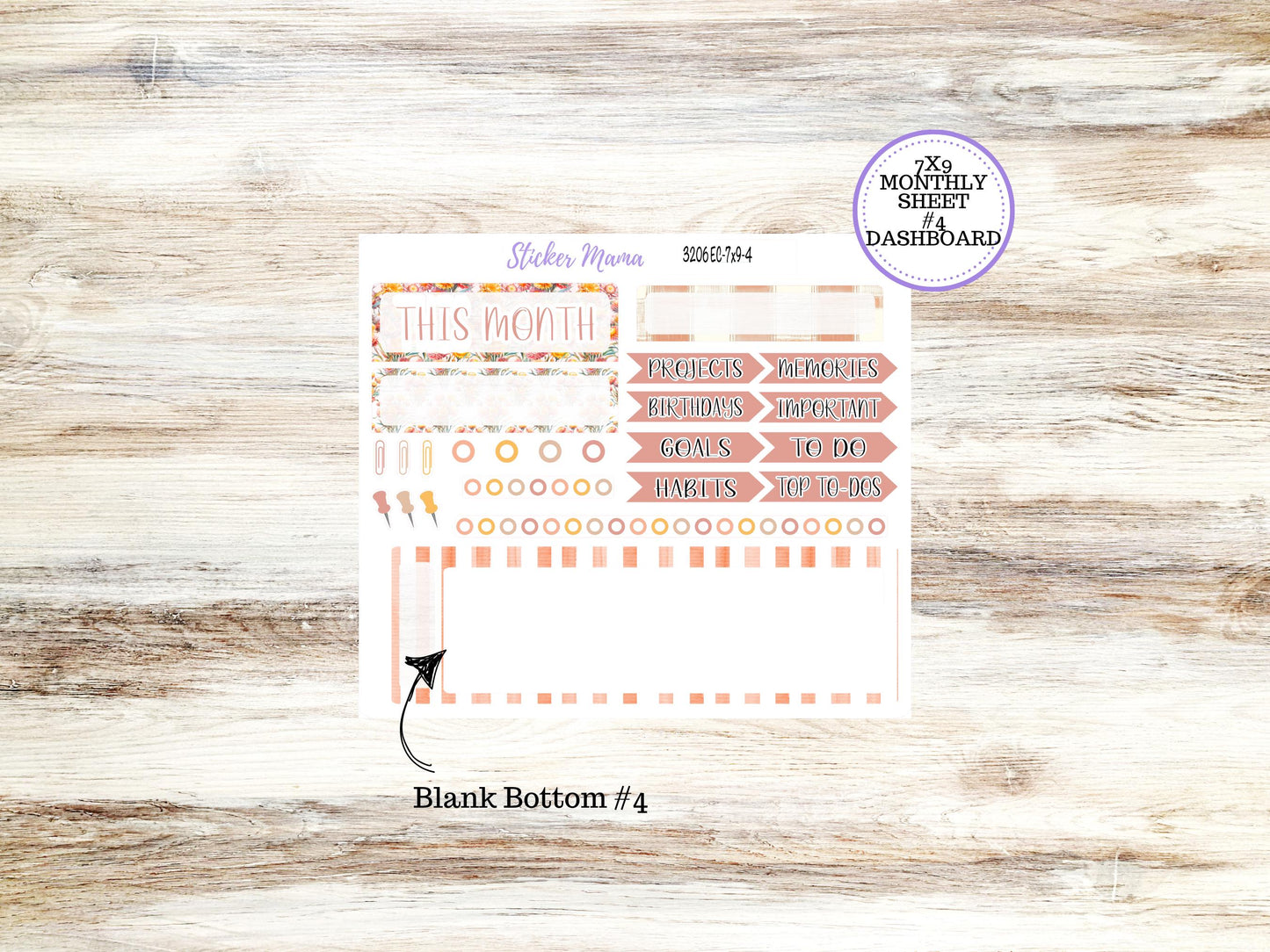 Erin Condren Monthly  Kit  7X9 | 3206 Falling Colors Stickers  | September