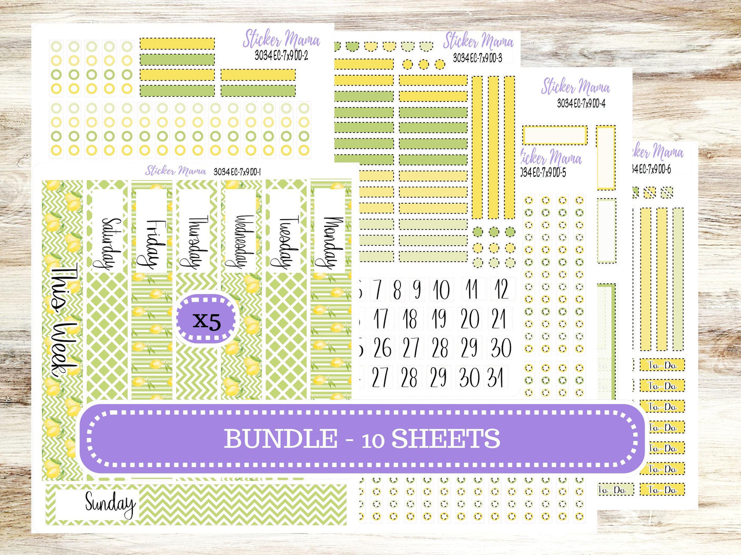 ERIN CONDREN Daily Duo Planner Kit DD-3034 || Fresh Squeeze || Daily Duo Planner Sticker Kit || Erin Condren ||