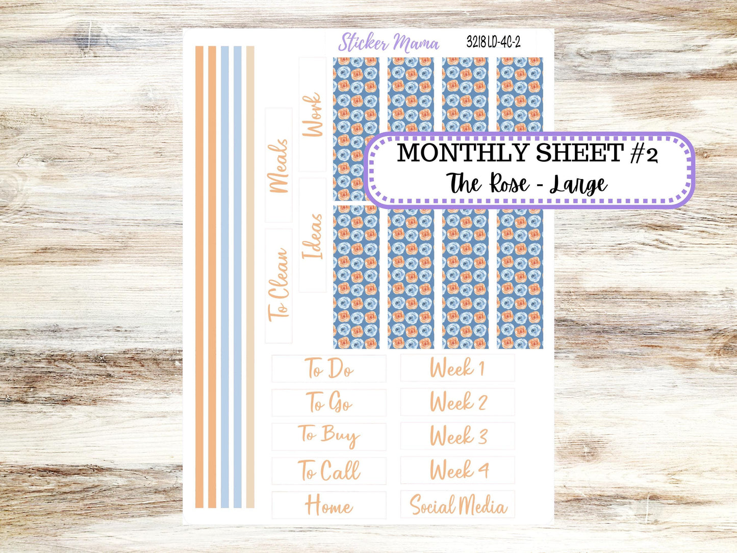 Laurel Denise Large Rose Planner Sticker Kit | 4-COLUMN (formerly project) | August 3218 Blossom Breeze | 5-26