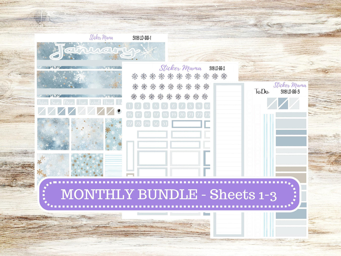 LD BOOK-BOUND Planner Kit #3118 || The Mae || The Kristy || Bookbound || January Laurel Denise Sticker Kit ||  10-25