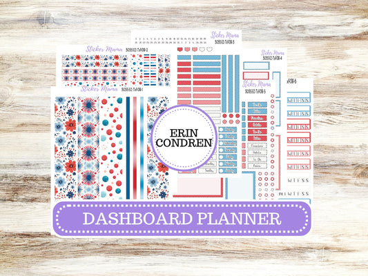Erin Condren Dashboard Planner Sticker | Kit DB-3035 American Dream