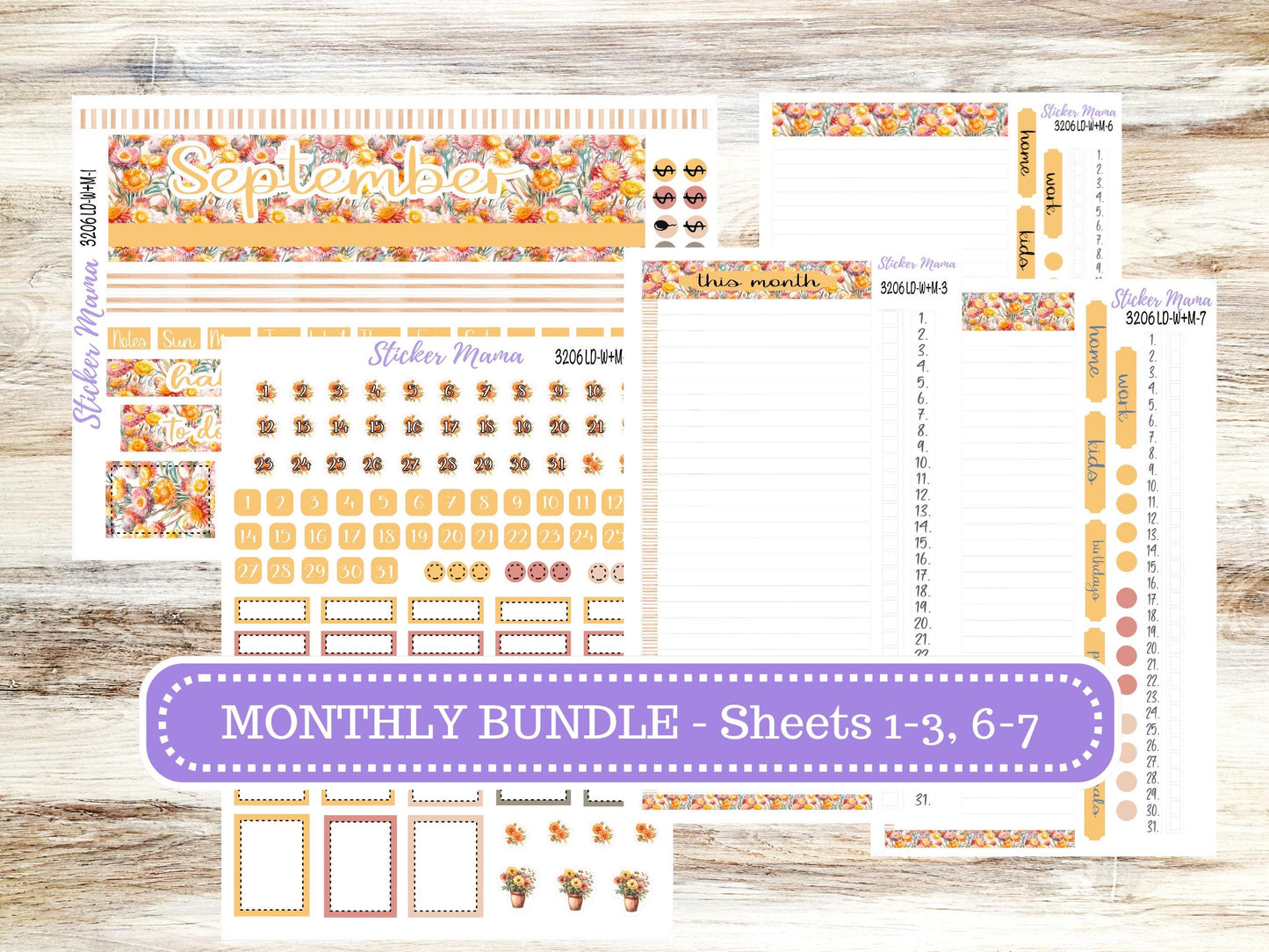 LD “The Nancy & Anne” Large || Week + Month PLANNER Kit #3206 || Laurel Denise Horizontal Vertical || Falling Colors || June 25