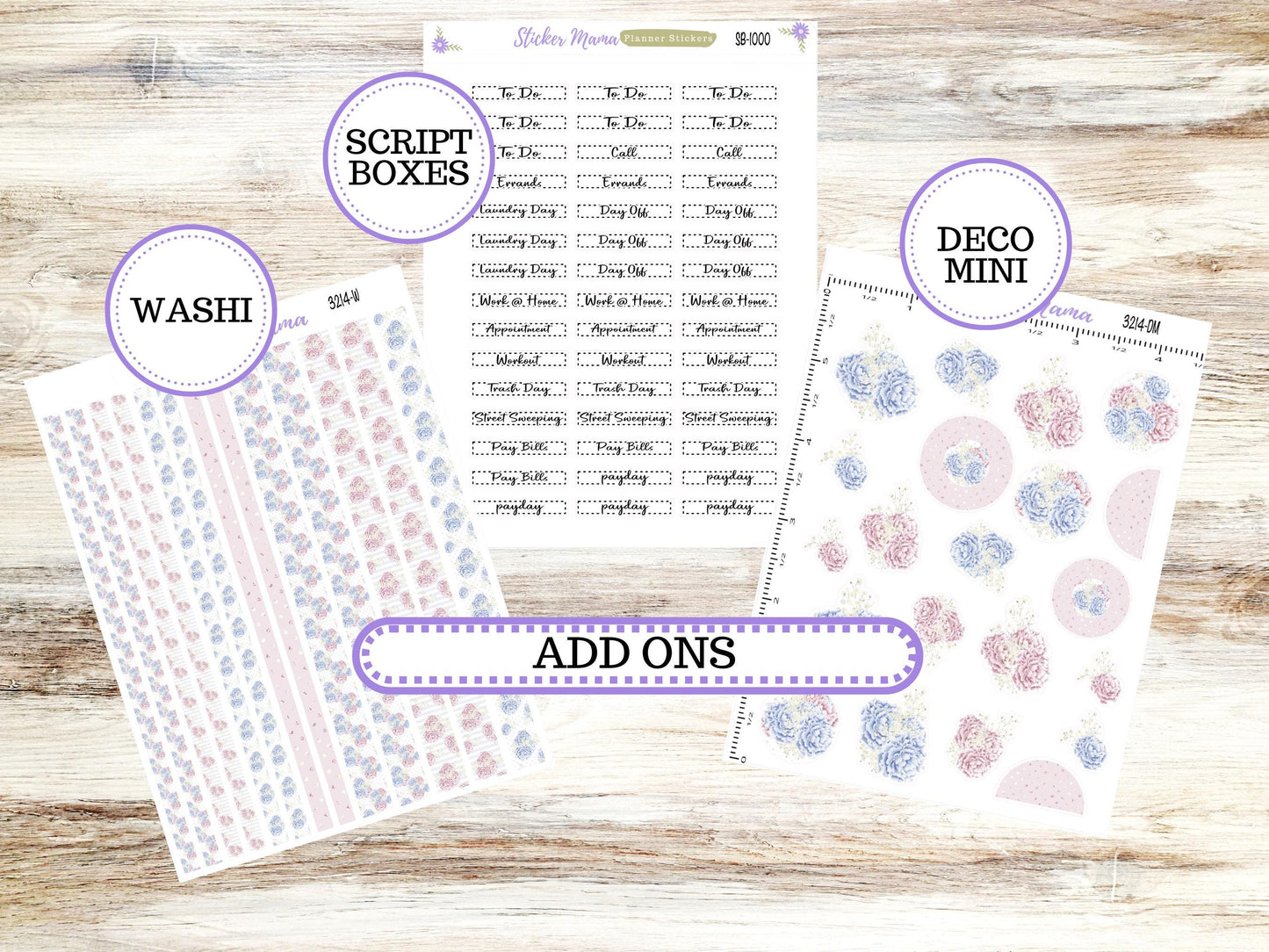 LD "Th Rose" Small || 4 COLUMN Mini (formerly the project mini) Size Planner Kit #3214 || April Peony Palace || Project Stickers || 12-25