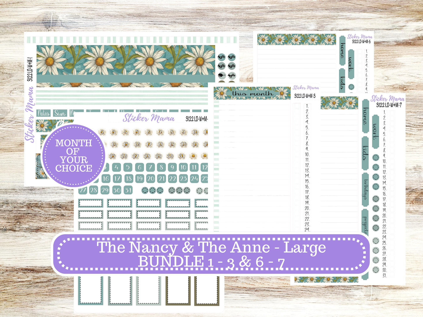 LD “The Nancy & Anne” Large || Week + Month PLANNER Monthly Kit #3122 || Horizontal Vertical Kit || Vintage Bloom || 11-25