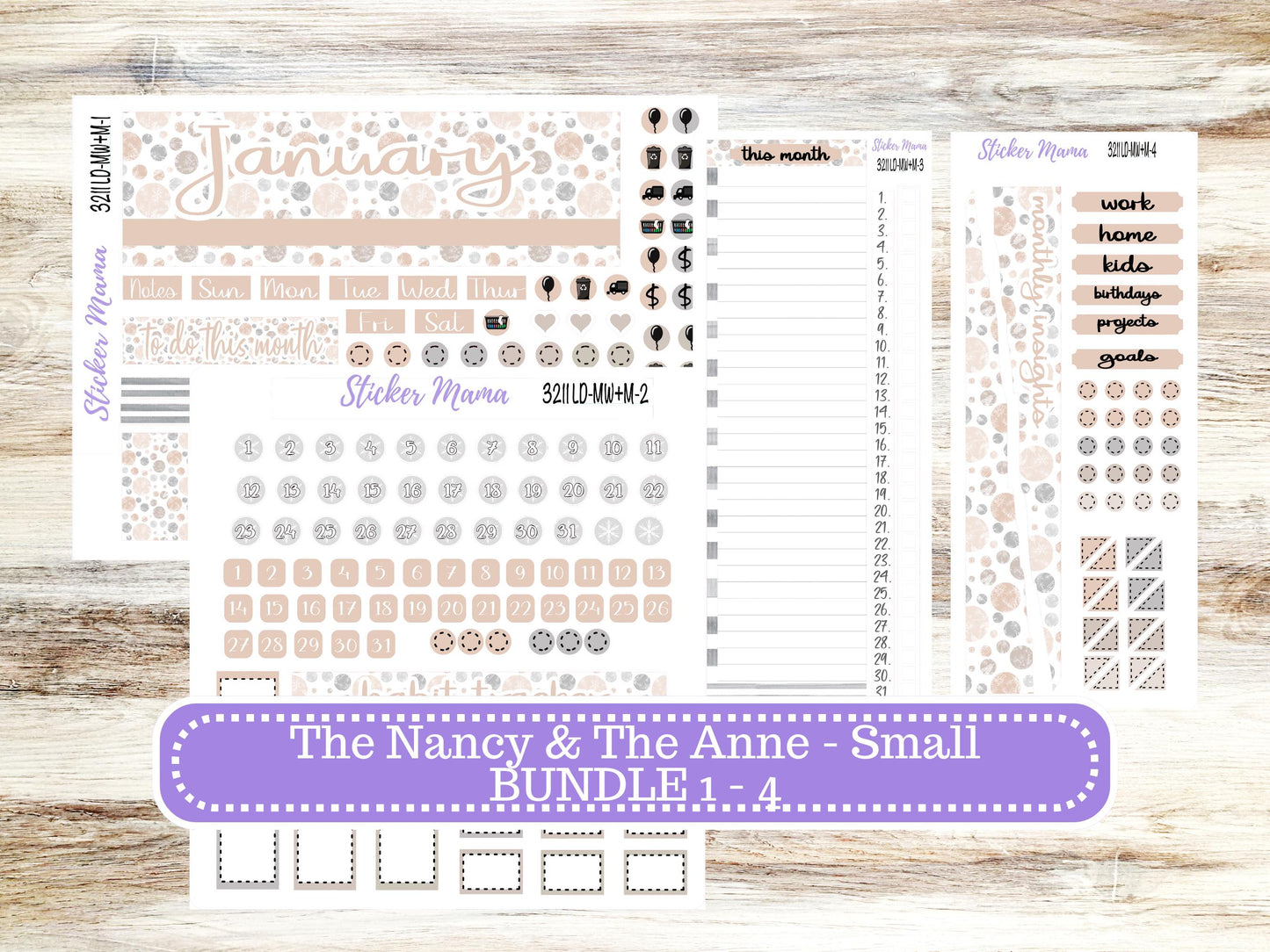 LD SMALL "The Anne" & "The Nancy" || MINI Week + Month Planner Kit #3211 || Laurel Denise Horizontal Vertical || Pastel Wonderland || 10-25