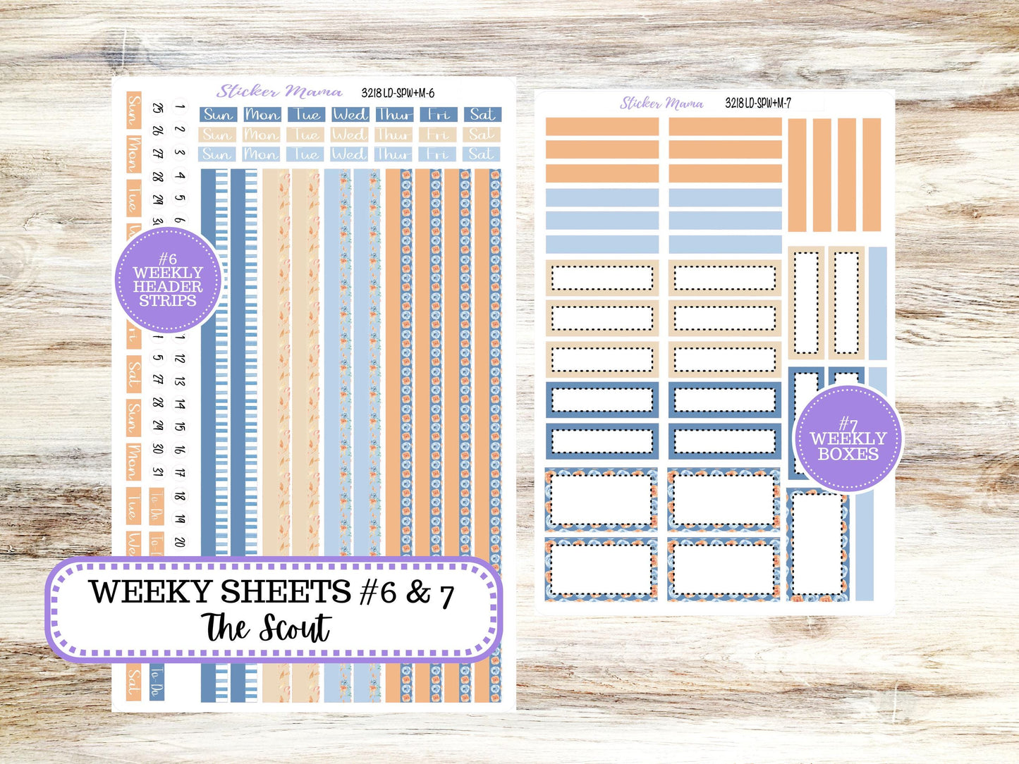 Laurel Denise Small Scout Planner Sticker Kit | Portrait Weekly + Monthly | August 3218 Blossom Breeze 3218 | 5-26