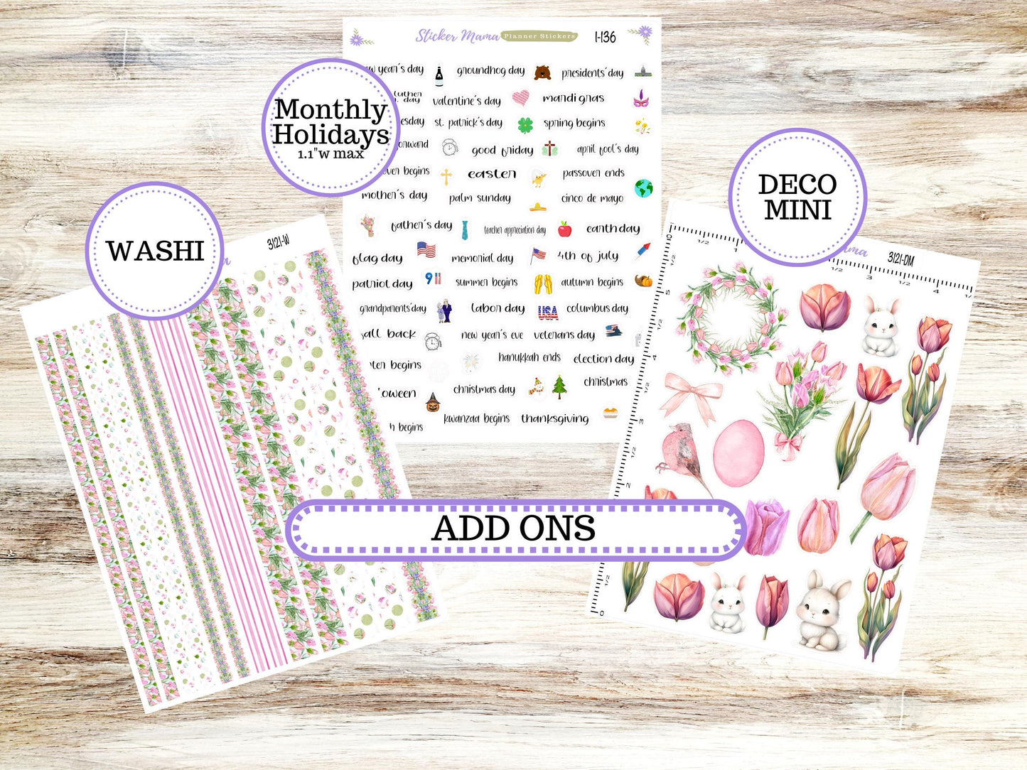 LD POP-UP Week+Month Planner Kit #3121 || The Jo || April Easter Petals || Laurel Denise Kit || Laurel Denise Stickers || 12-25