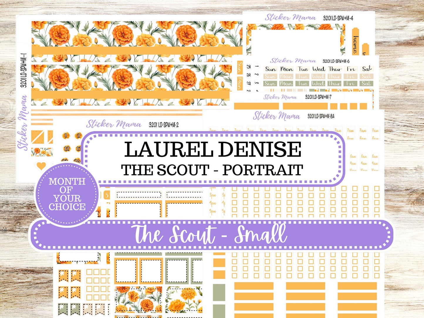 Laurel Denise Small Scout Planner Sticker Kit | Portrait Weekly + Monthly |  Choose Your Month Fall Colors #3201 | 4-26