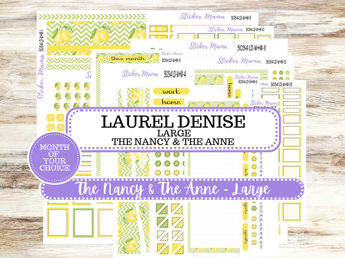 LD “The Nancy & Anne” Large || Week + Month PLANNER Monthly Kit #3034 || Horizontal Vertical Kit || Fresh Squeeze || 11-25