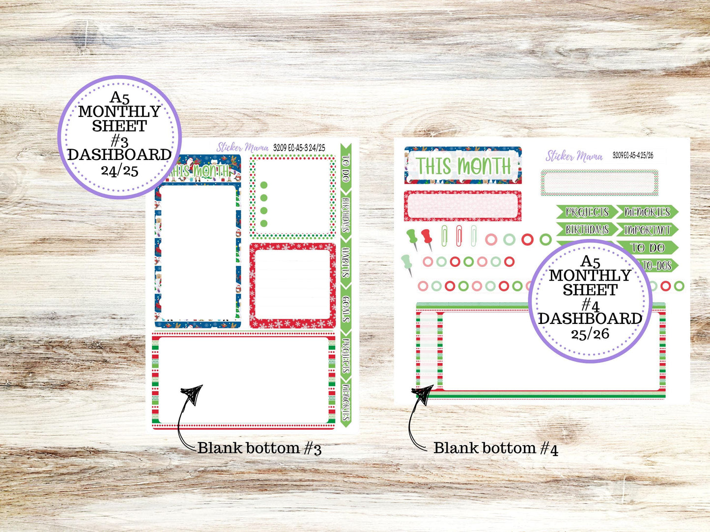 ERIN CONDRE Monthly Kit-3209 || A5 || Jolly Pines Stickers  || - ec December Monthly Kit - Monthly Planner Kits - Monthly Budget
