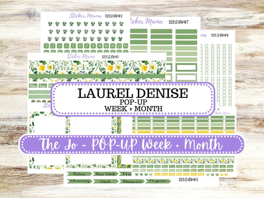 LD POP-UP Week+Month Planner Kit #3213 || The Jo || March Lucky Blossom || Laurel Denise Kit || Laurel Denise Stickers || 11-25