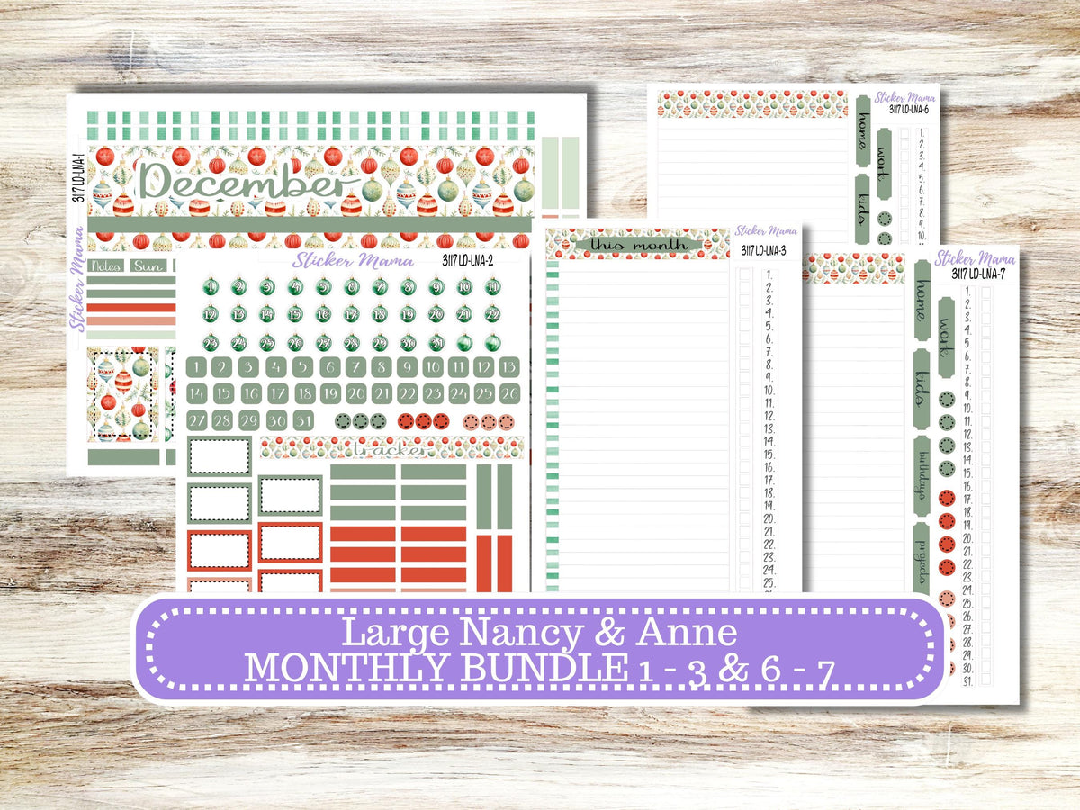 Laurel Denise Large Nancy & Anne Planner Sticker Kit 3117 | December Jolly Jewels | 9-26