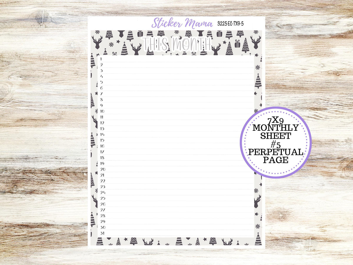 Erin Condren Monthly Planner Sticker Kit 3210 | 7X9 | Sleek Season | Month of Choice | 9-26