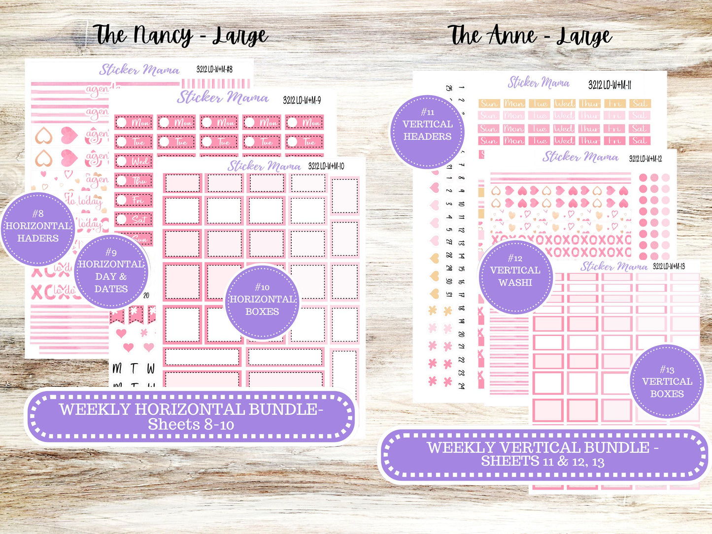 LD “The Nancy & Anne” Large || Week + Month PLANNER Monthly Kit #3212 || Laurel Denise Horizontal Vertical Kit || February || 10-25