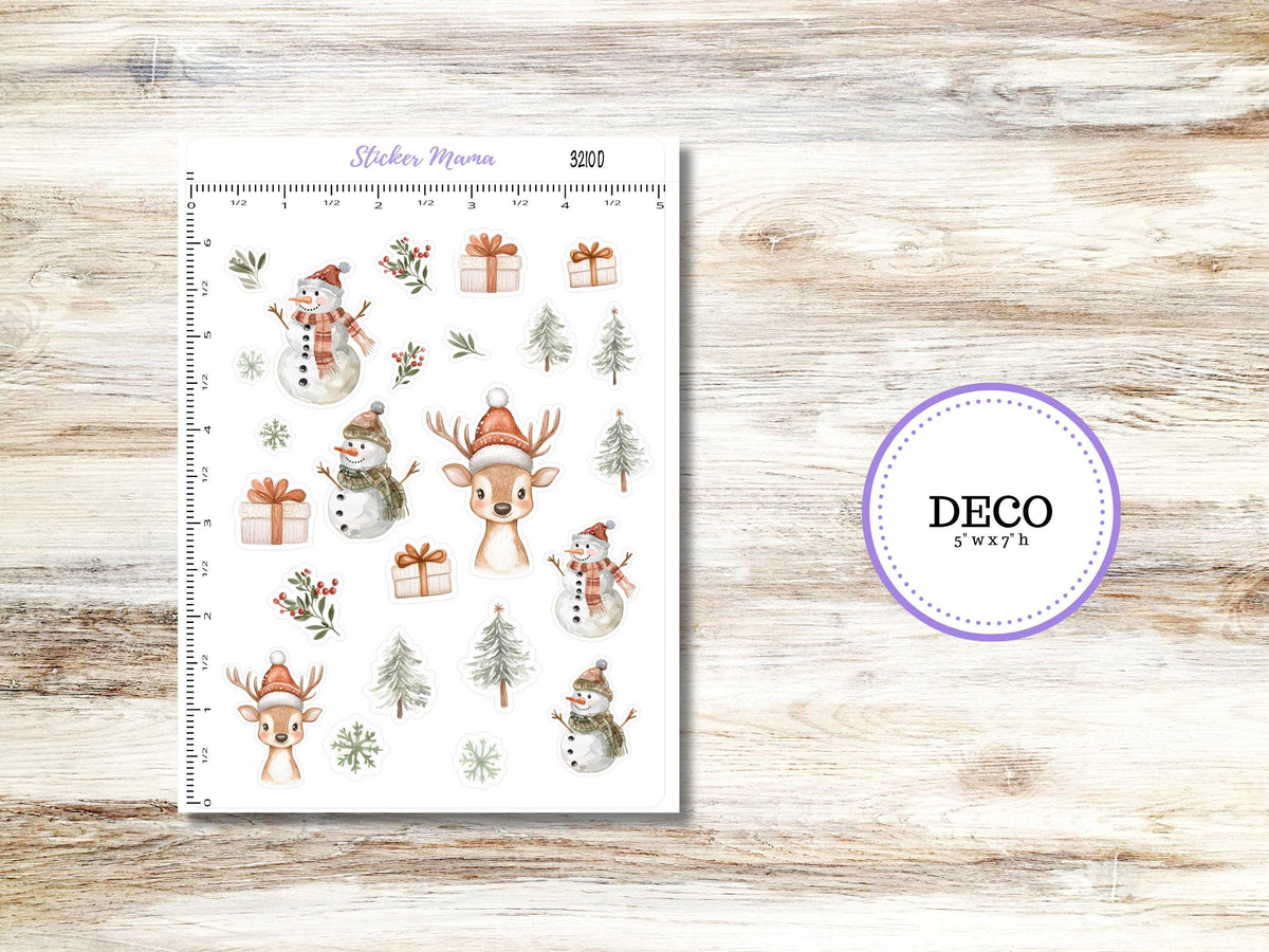Deco 3210 | Frosty Friends | Planner Stickers | Christmas Stickers