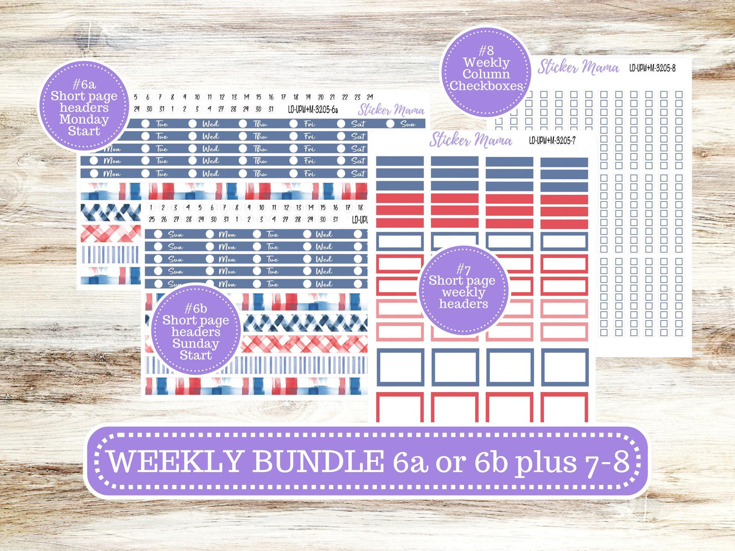 LD POP-UP Week+Month Planner Kit #3205 || Patriotic Festivities || Laurel Denise Kit || Laurel Denise Stickers || April 25