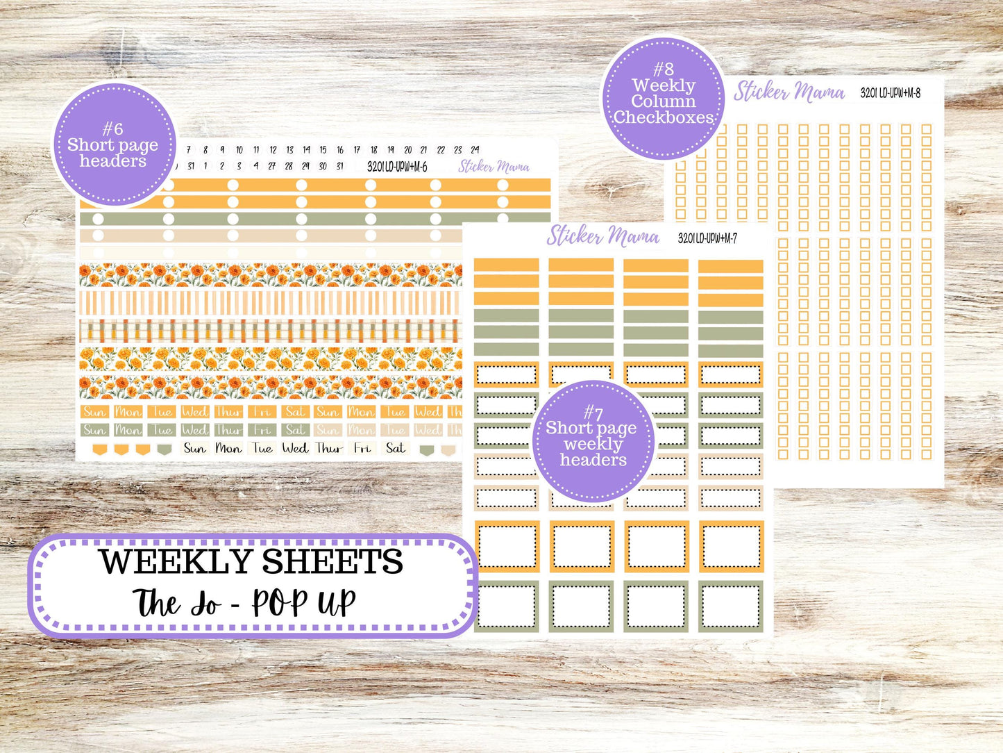 Laurel Denise Jo Planner Sticker Kit | Pop-up Week+Month | Month of your Choice 3201 Fall Colors | 5-26