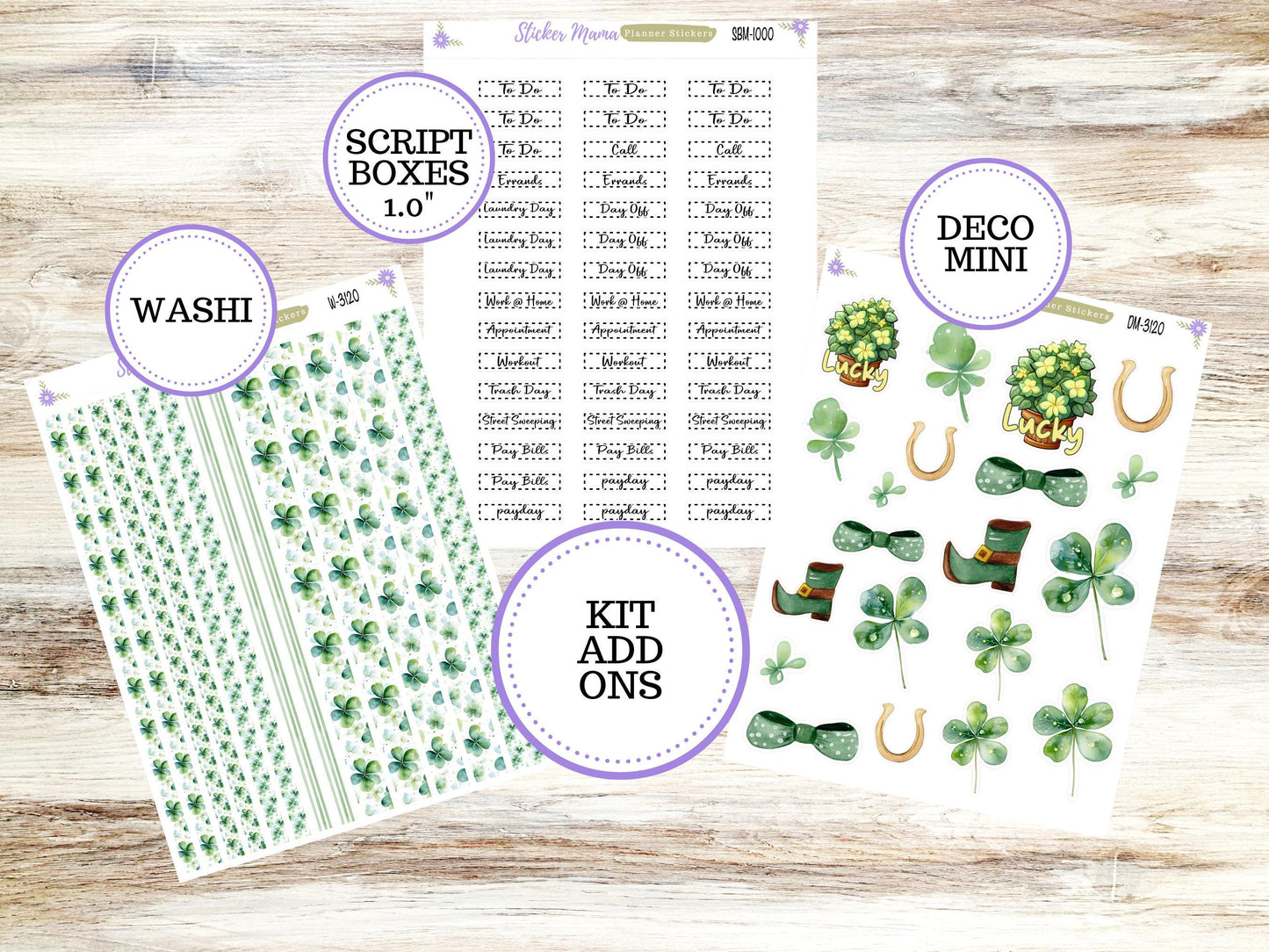 LAUREL DENISE PORTRAIT March Planner Kit #3120 || Shamrock Magic || Laurel Denise Kit || Laurel Denise Stickers ||  || March ld