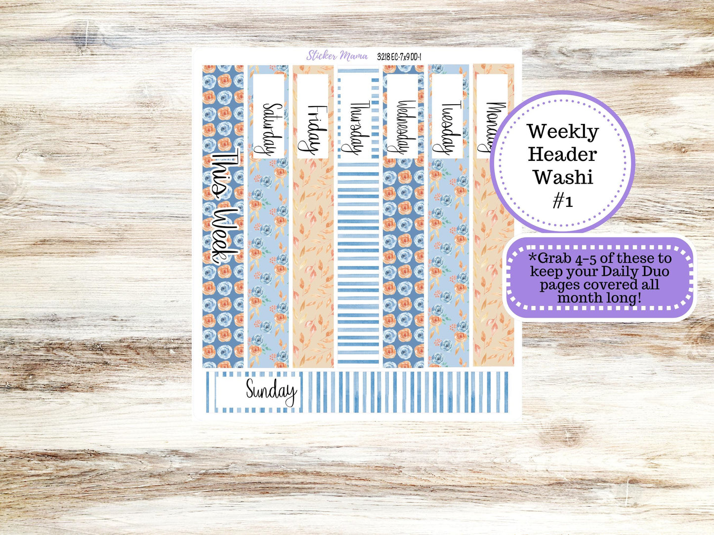 Erin Condren Daily Duo Planner Sticker Kit | 3218 Blossom Breeze