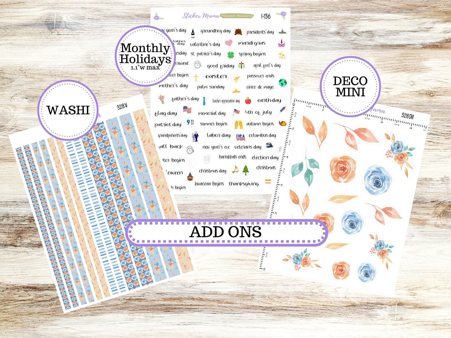 Laurel Denise Jo Planner Sticker Kit | Pop-up Week+Month | August Blossom Breeze 3218 | 5-26