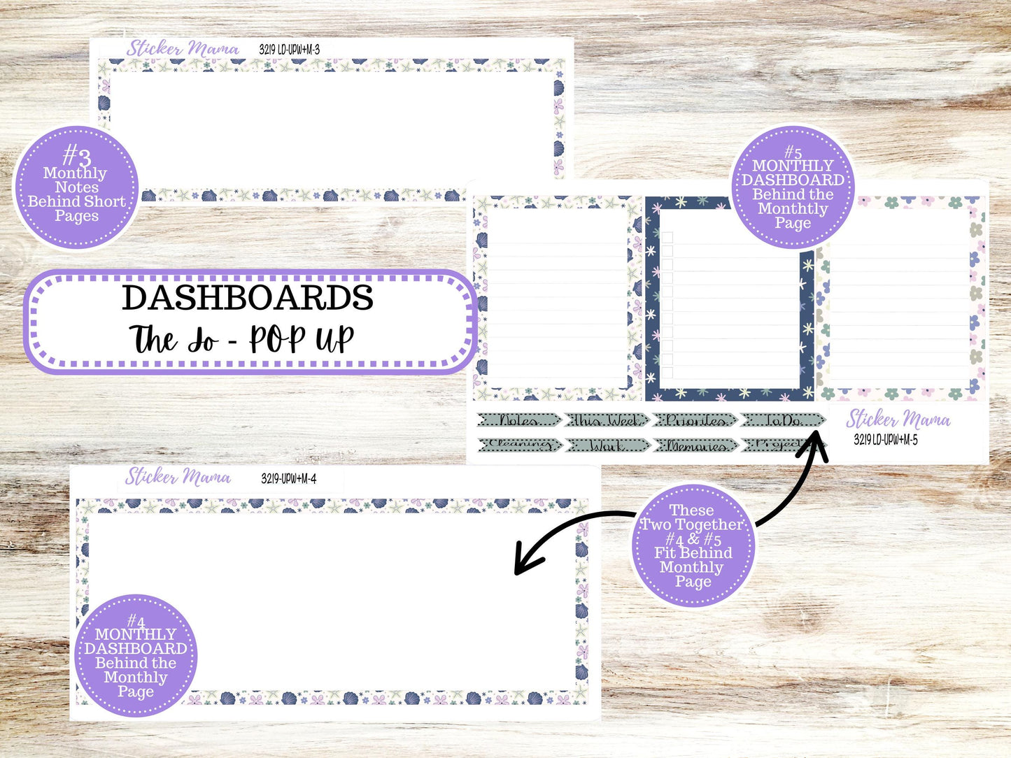 Laurel Denise Jo Planner Sticker Kit | Pop-up Week+Month | August 3219 Tropical Trinkets | 5-26