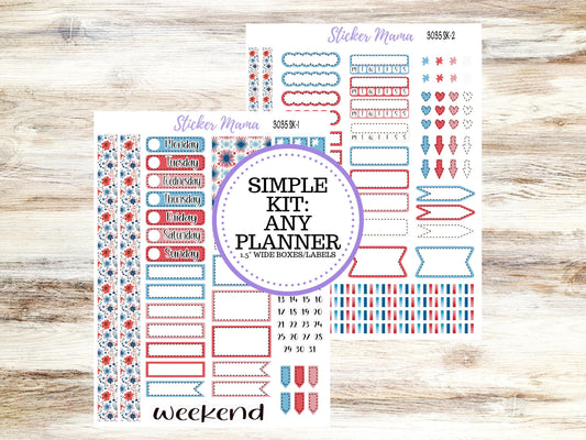 Simple Planner Sticker Kit | 3035 American Dream | 1.5 inch wide