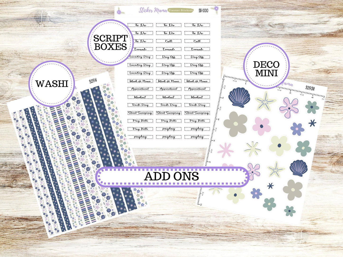 Laurel Denise Small Rose Planner Sticker Kit | 4 Column Mini | Project Mini  | August 3219 Tropical Trinkets | 5-26