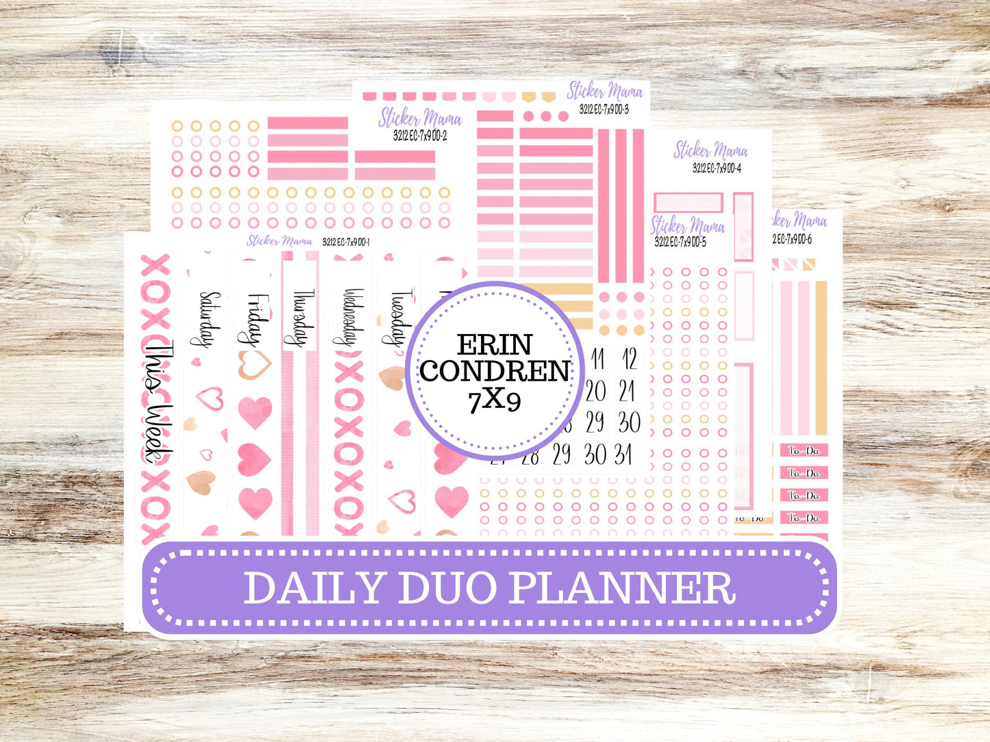 ERIN CONDREN Daily Duo Planner Kit DD-3212 || February - Love Notes || Daily Duo Planner Sticker Kit || Erin Condren ||