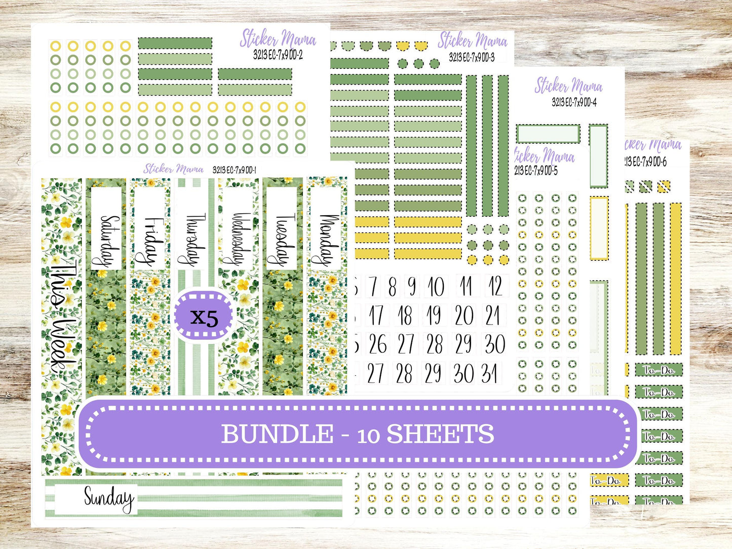 ERIN CONDREN Daily Duo Planner Kit DD-3213 || March - Lucky Blossoms || Daily Duo Planner Sticker Kit || Erin Condren ||