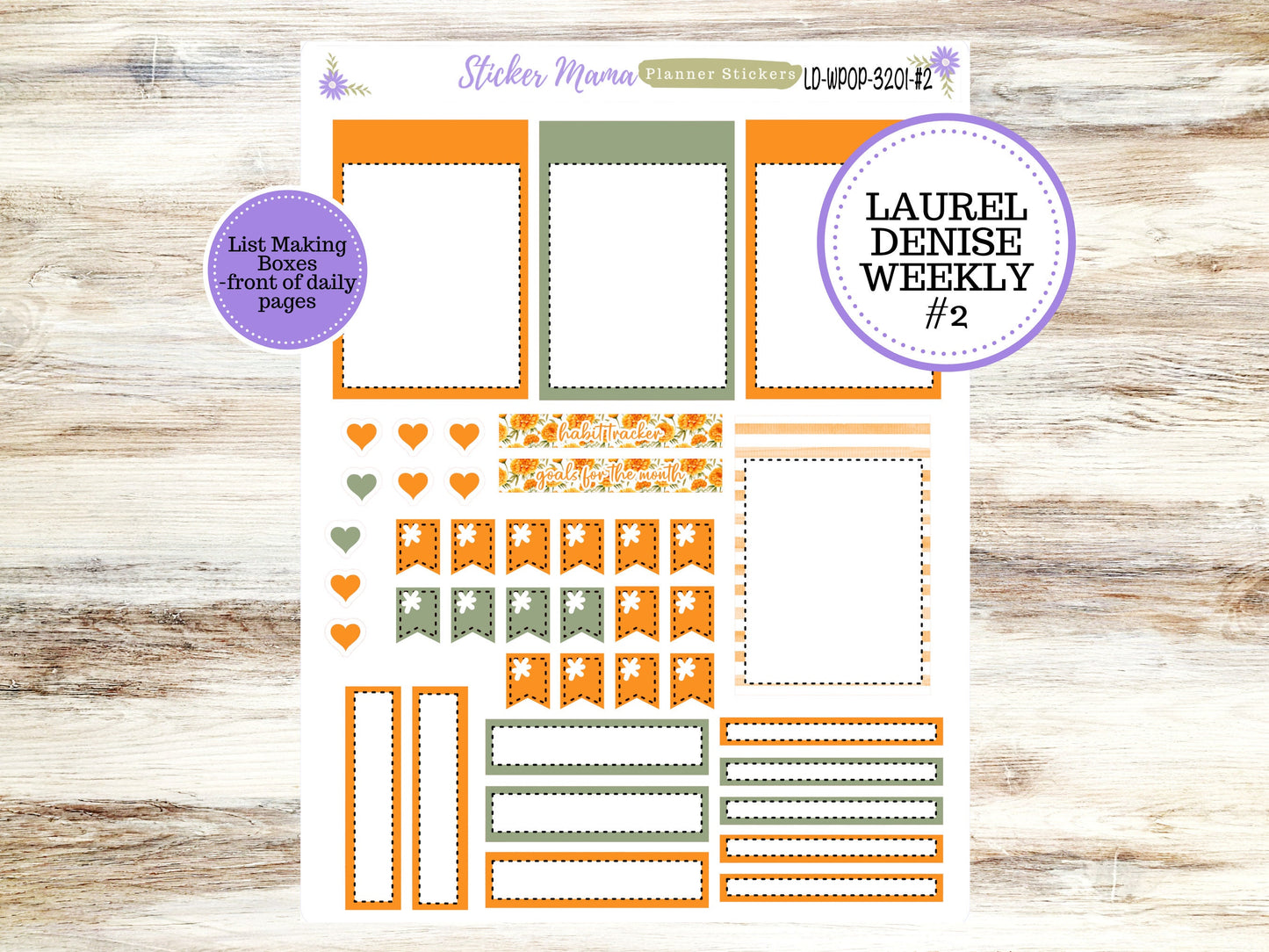 LAUREL DENISE PORTRAIT Planner Kit #3201 || Fall Colors || Laurel Denise Kit || Laurel Denise Stickers ||  || Floral ld